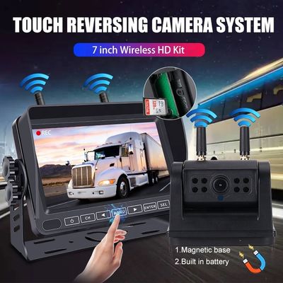 Wireless Backup Imaging Reverse Camera HD Combo 7-Zoll-Bildschirm Wiederaufladbare Batterie